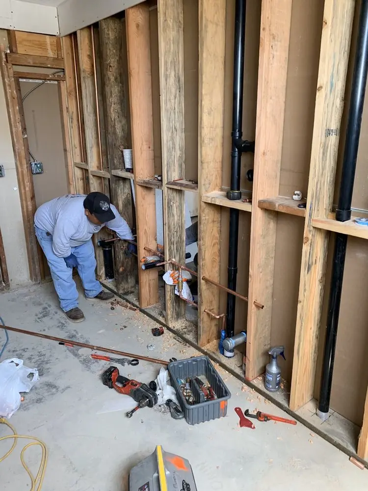 Commercial rough-in plumbing for Water Heater Replacement in Damascus View